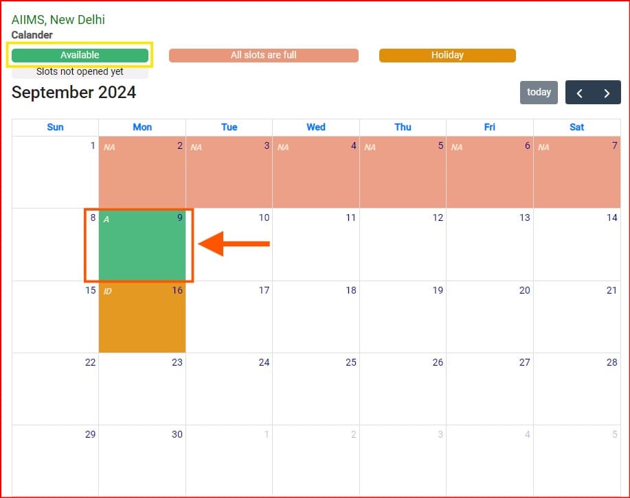 AIIMS Appointment | Ors.gov.in | Online OPD Booking Portal 8 Select Date of Appointment